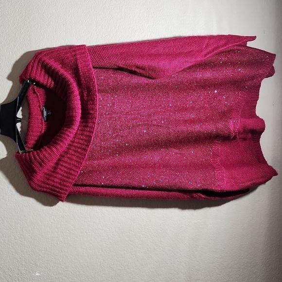 Signature Studio Sweater Womens Size 3X Pink sequins knit - Picture 1 of 9